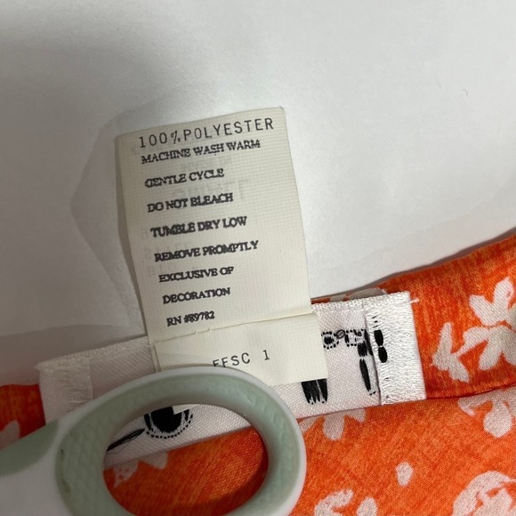 Josie By Natori Vintage 90s Collared Slip Dress Maxi Orange Floral NWT Small - Picture 6 of 13